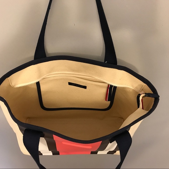 NWT Tommy Hilfiger Natural Cotton Canvas  Shopper - Picture 3 of 7