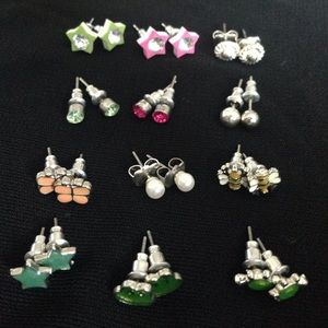 Earring Bundle--12 Pairs Adorable Stud Earrings