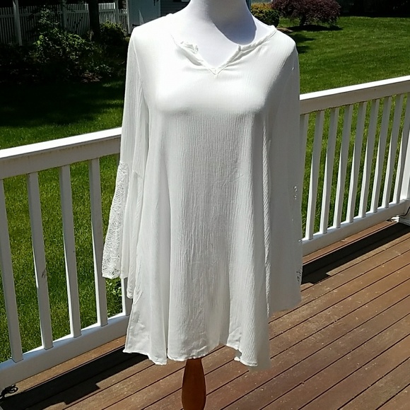 $6!! ⭐️Gauze Bell Sleeve Beach Coverup - Picture 2 of 6