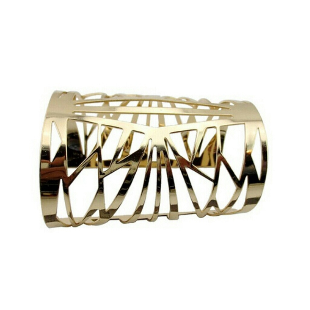 Bohemian Gold Cut Out Cuff Bracelet - Picture 3 of 6