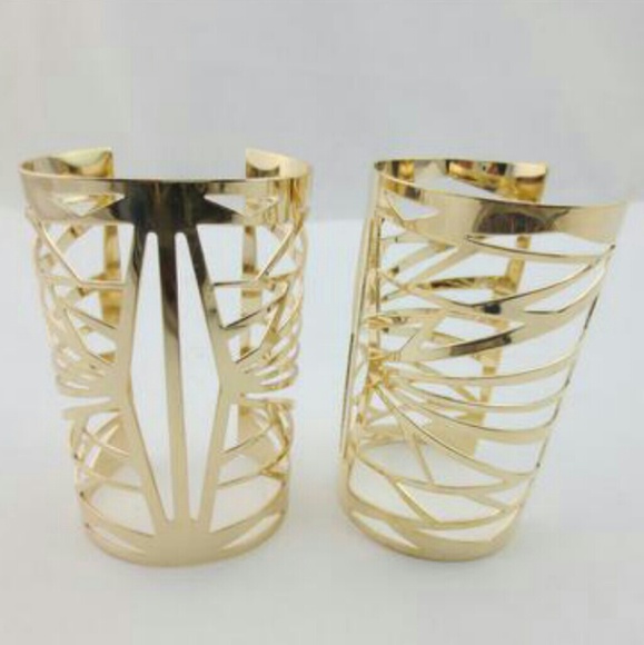 Bohemian Gold Cut Out Cuff Bracelet - Picture 2 of 6