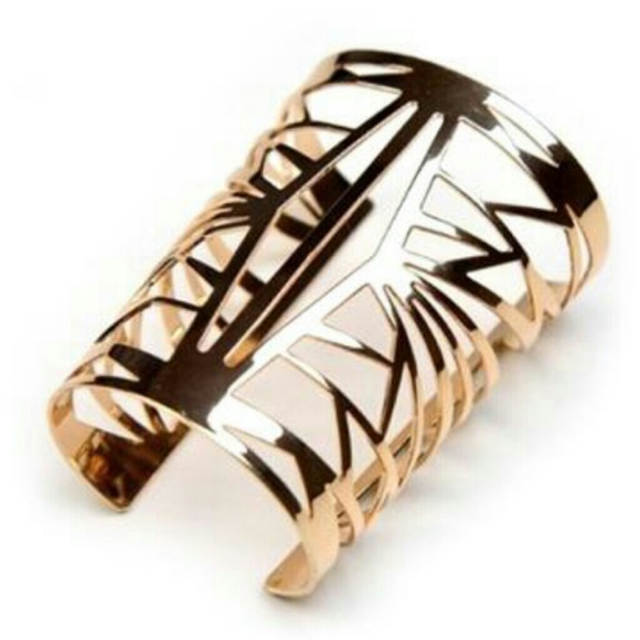 Bohemian Gold Cut Out Cuff Bracelet - Picture 4 of 6