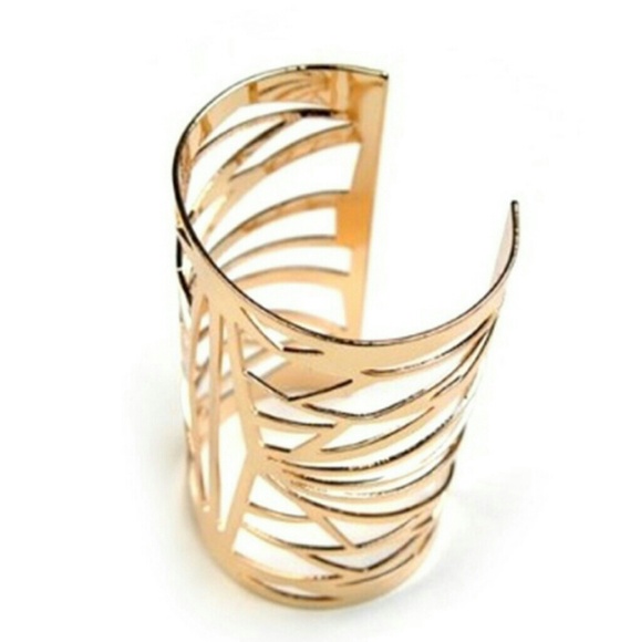 Bohemian Gold Cut Out Cuff Bracelet - Picture 5 of 6