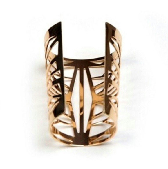 Bohemian Gold Cut Out Cuff Bracelet - Picture 6 of 6