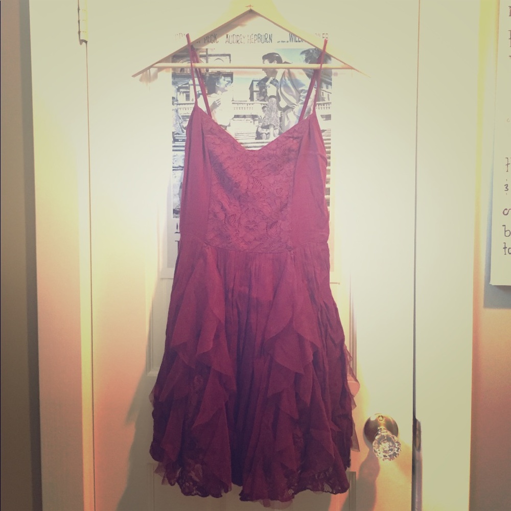 Abercrombie & Fitch Jodi Skater Dress - Burgundy