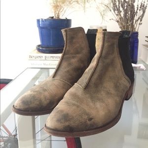 Free People Dark Horse Ankle Boot in Khaki Sz 38