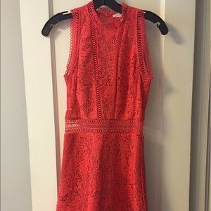 Rebecca Taylor Arella Lace Dress in Lady Bug.