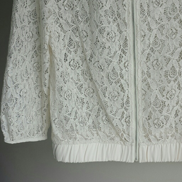 Issi Ivory Lace Bomber Jacket - Small - Picture 4 of 6
