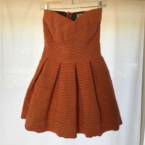 Bondage strapless mini dress