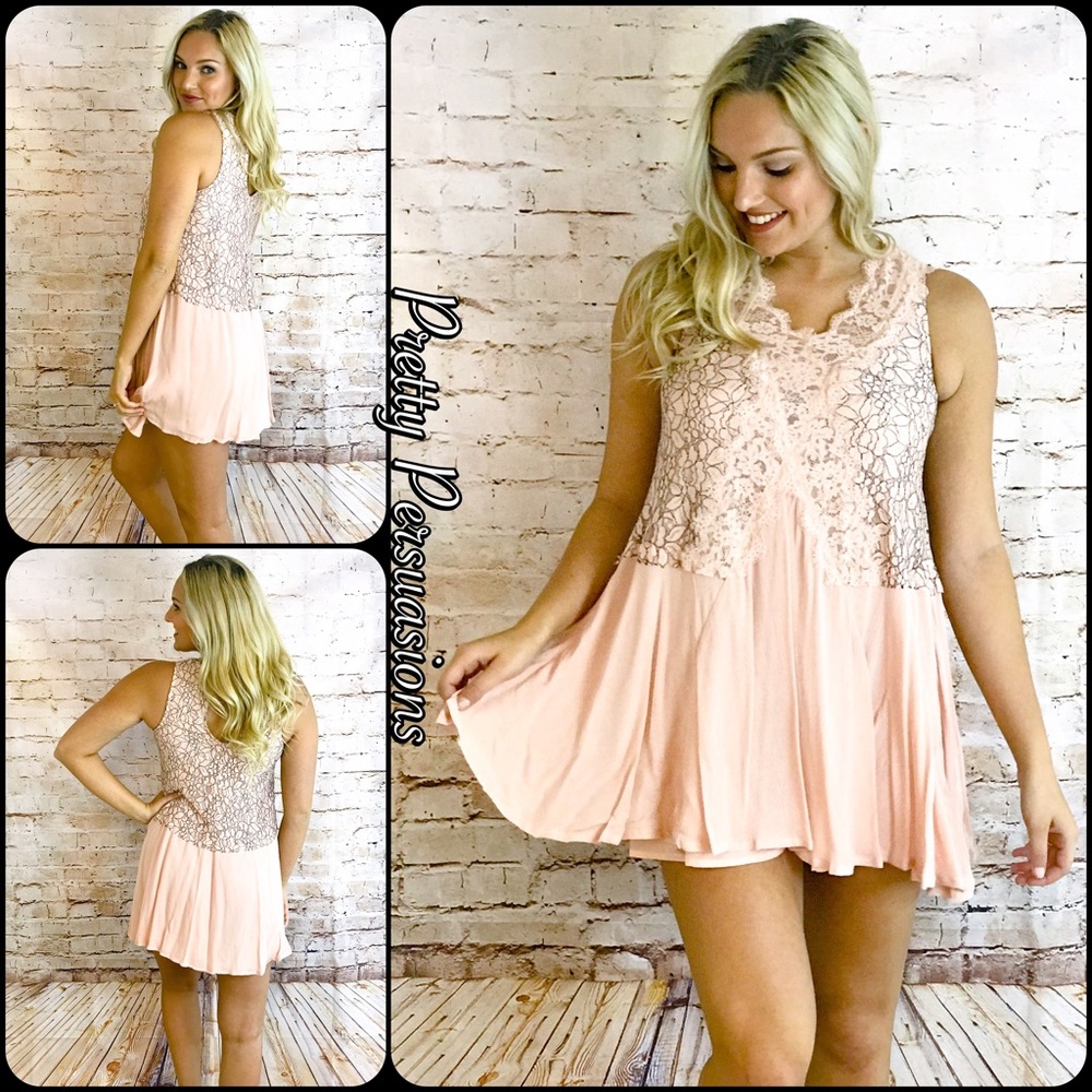 CLEARANCE‼️ Blush Lace Secret Origins Dress Tunic - Picture 2 of 8