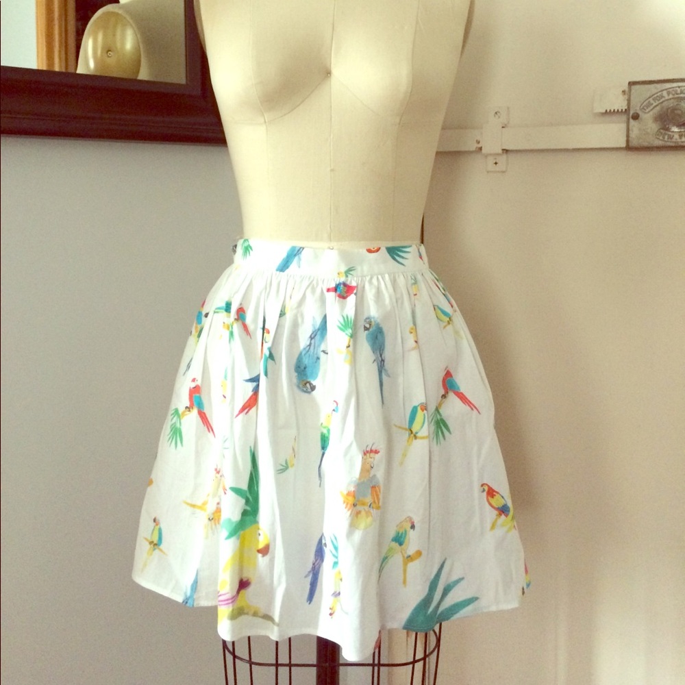 Ron Herman Parrot Print Skirt