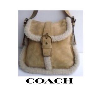 Vintage Coach Shearling Suede Soho Cross body Bag