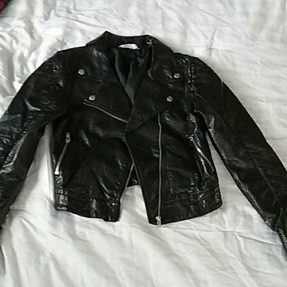 Moto faux leather jacket