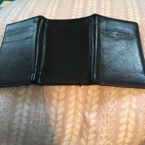 Leather harley davidson black wallet authentic