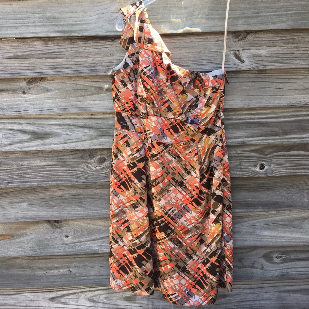 Tahari one shoulder dress