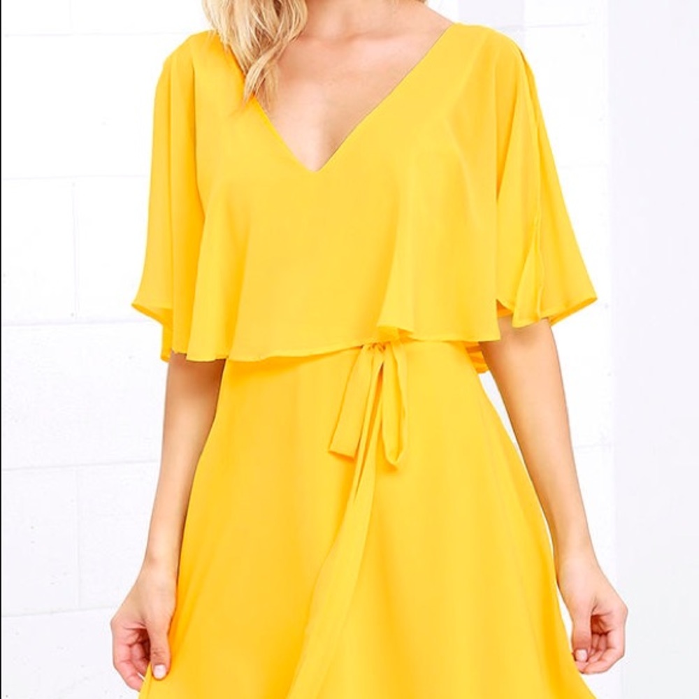 Lulu's Yellow Short Cocktail dress