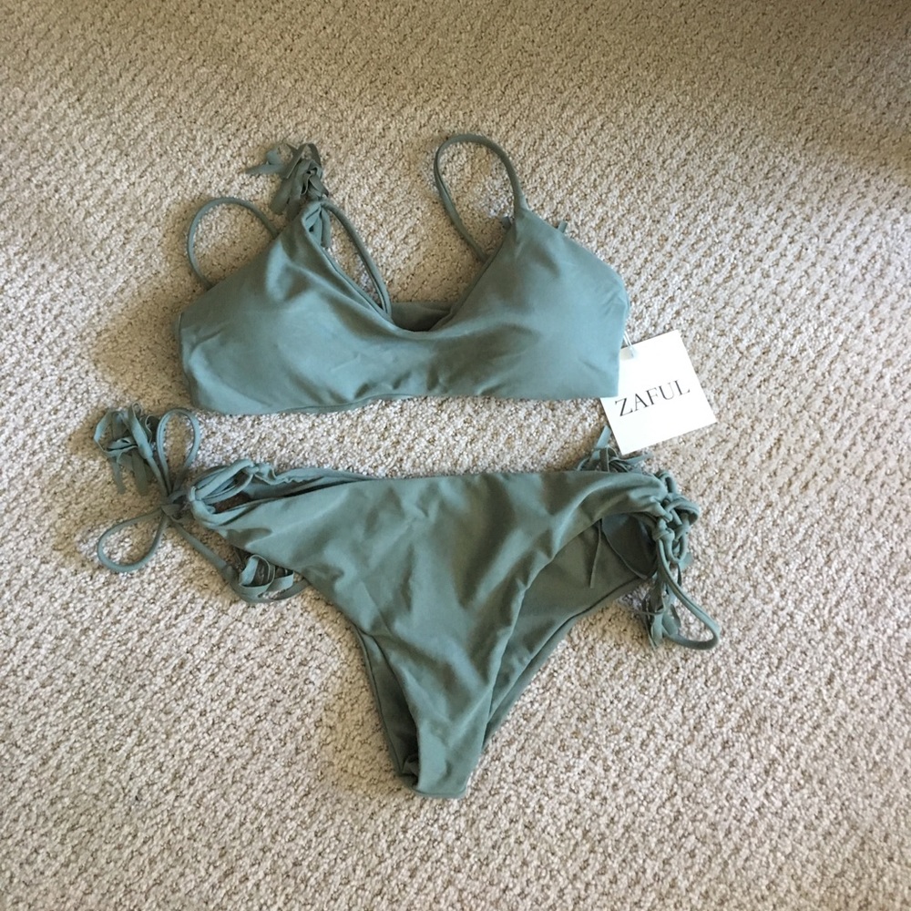 Army green swimsuit!