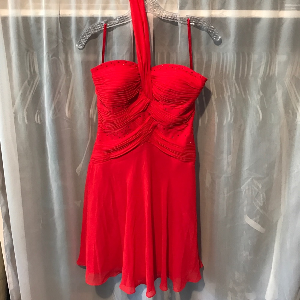 Orange-Red Formal Dress