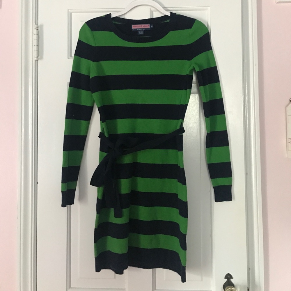 Vineyard Vines Navy and Green Dress