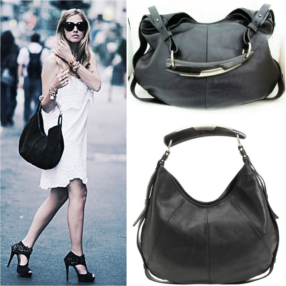 YSL Iconic Mombasa Ford black leather horn hobo - Picture 8 of 10