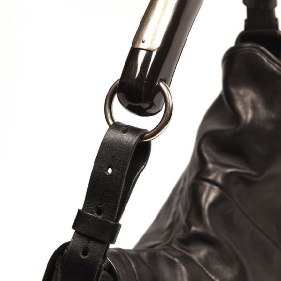 YSL Iconic Mombasa Ford black leather horn hobo - Picture 3 of 10