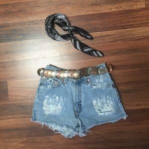 Vintage Levi Distressed High Waist Cutoff Shorts