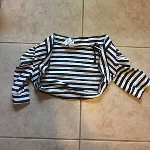 Retro looking cropped cardigan. Striped