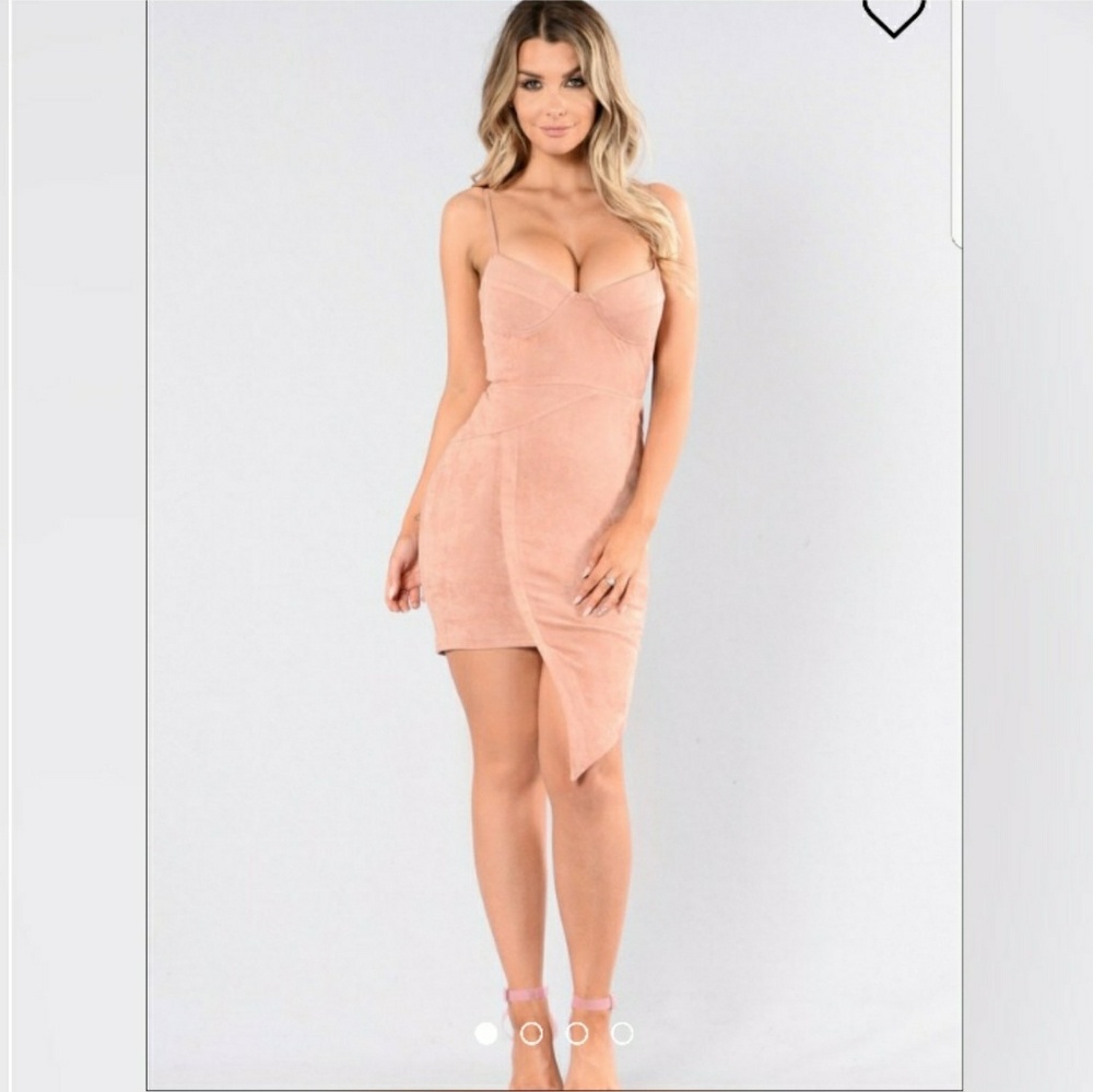 Pink suede dress