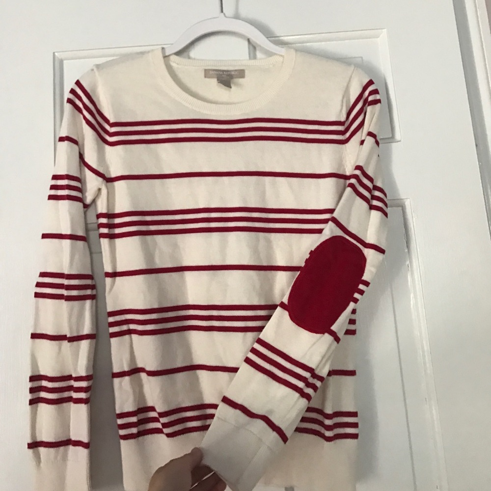 Banana Republic Cream and Red Sweater