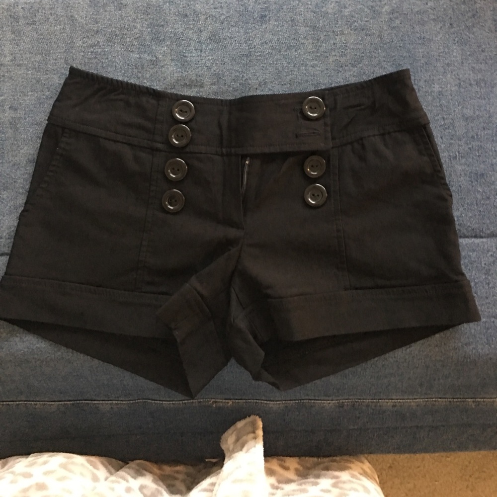 Black with Army button juniors/ladies shorts