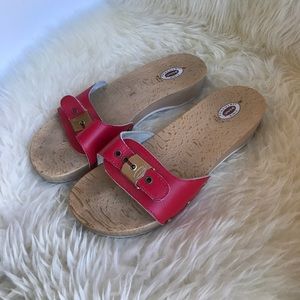 Dr. Scholl's original sandals in red