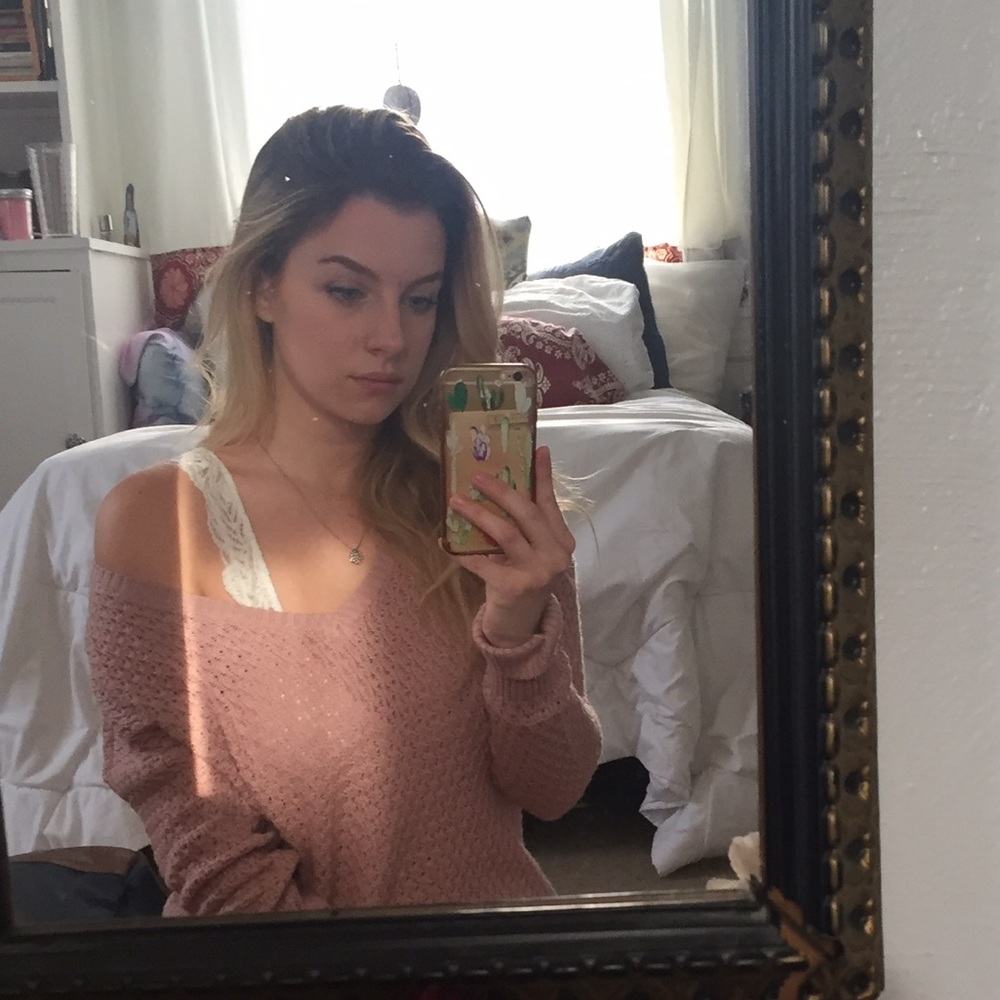 American Eagle Dusty Rose Knit Sweater