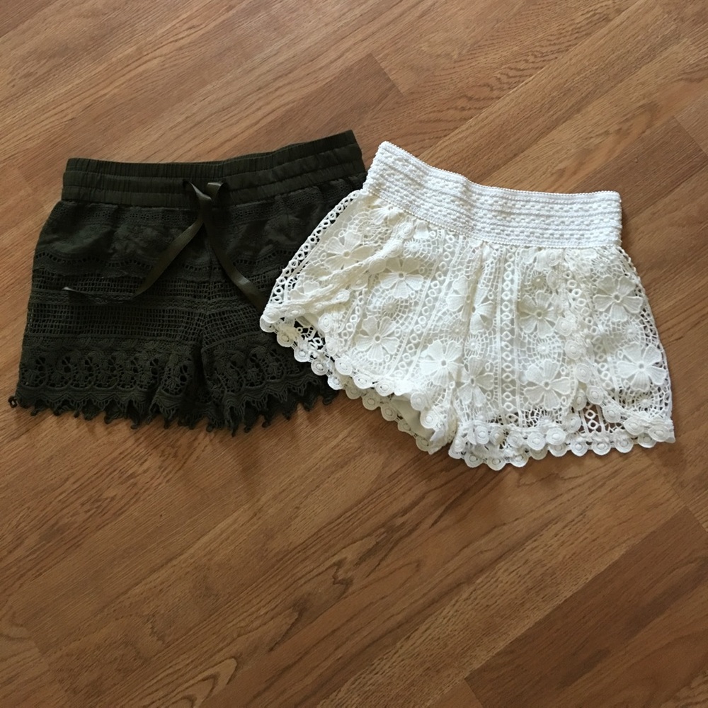 Two pair of lace shorts