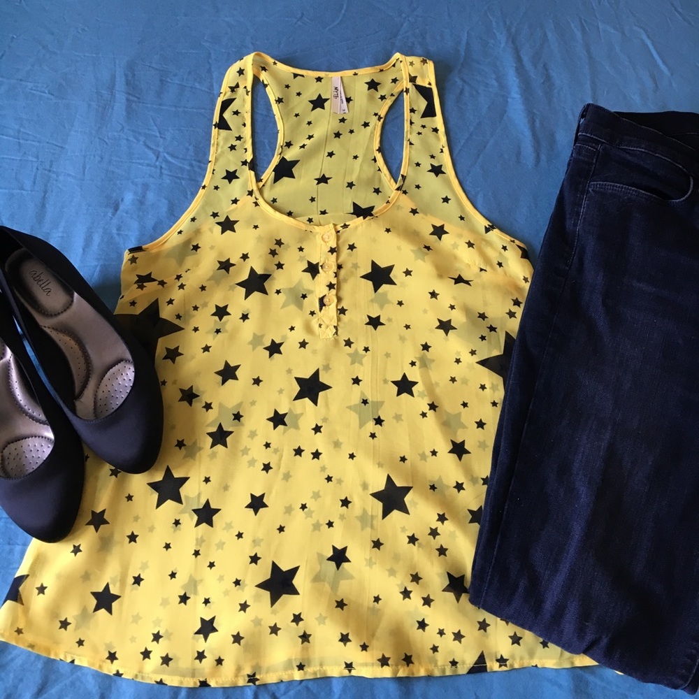 Black & Yellow Star Myth Top