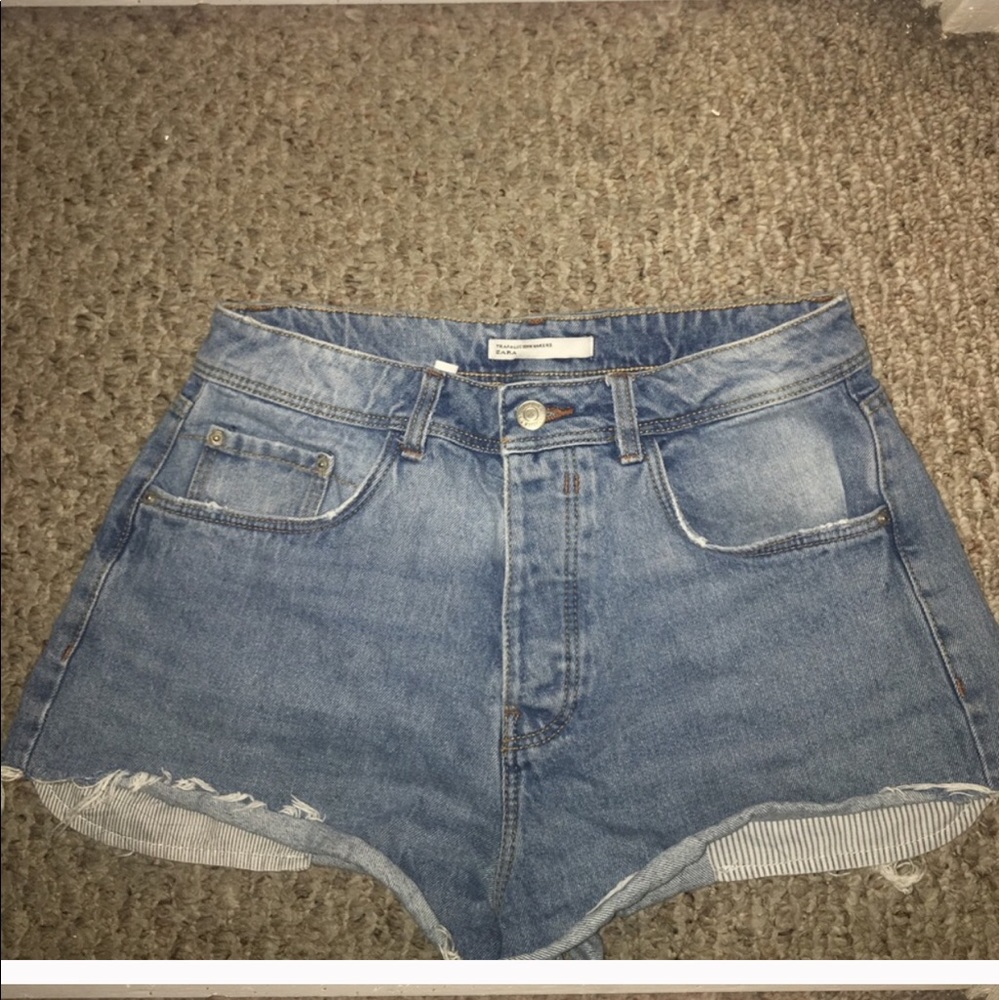 High waisted denim shorts