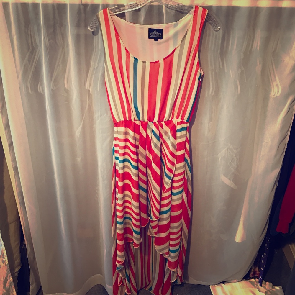 Striped High-Low Dress