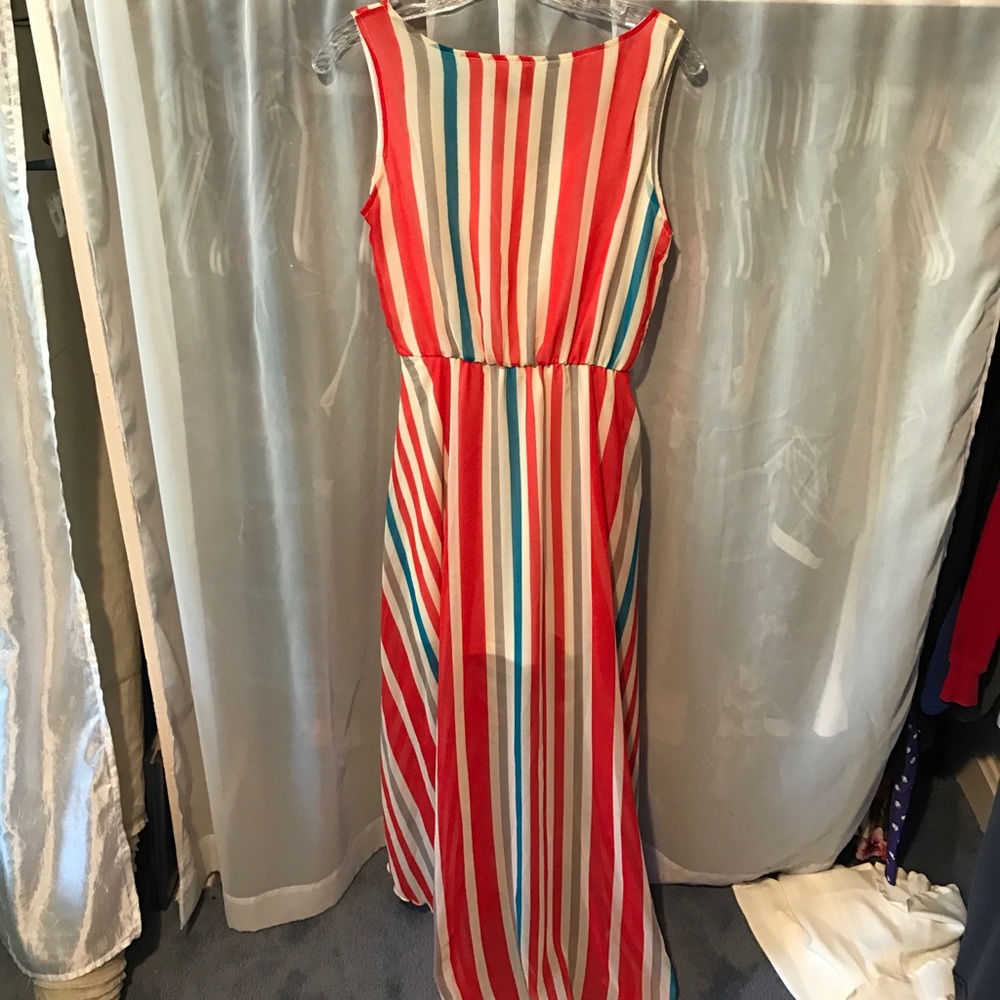 Striped High-Low Dress - Picture 2 of 3