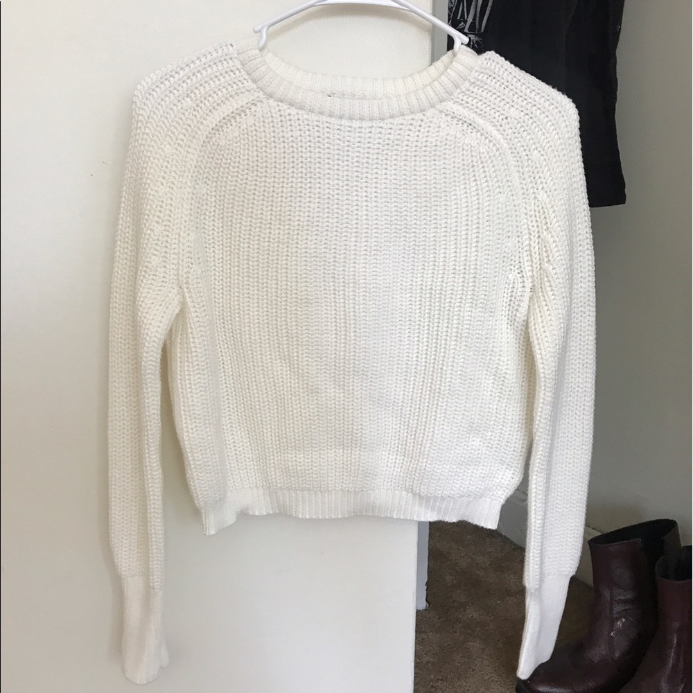 American Apparel white crop sweater