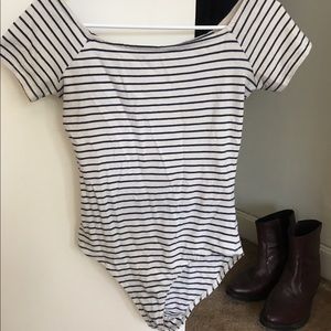 Striped body suit