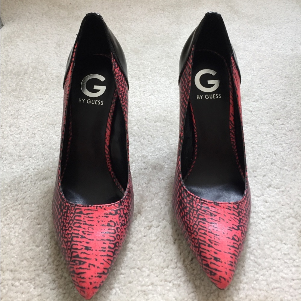 Hot Pink/Orange and Black Guess 4" Heels