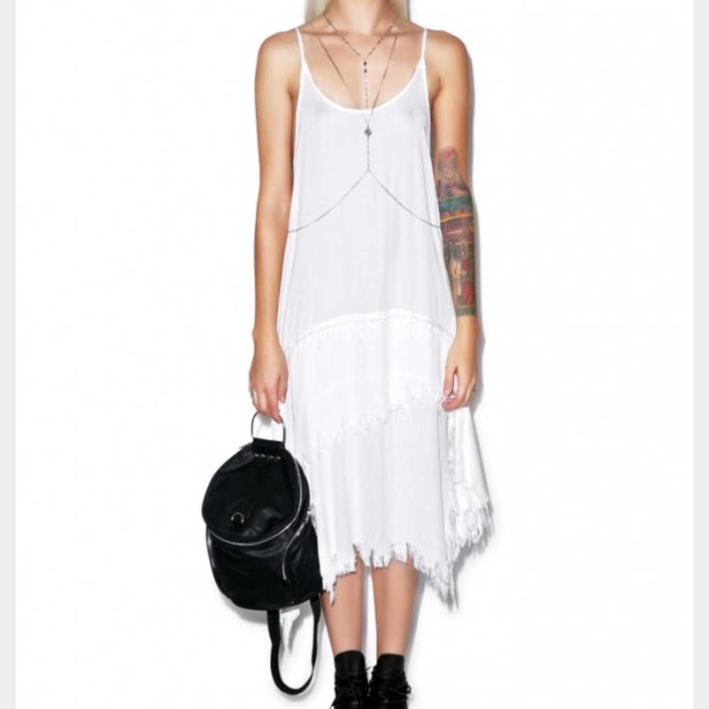 UNIF White Stray Midi Dress