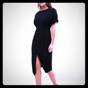 ASOS Smart Woven Dress with V Back and Split Front