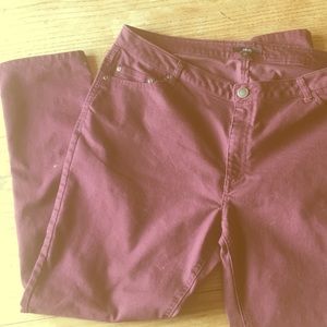 Dark Cranberry Skinny Jeans