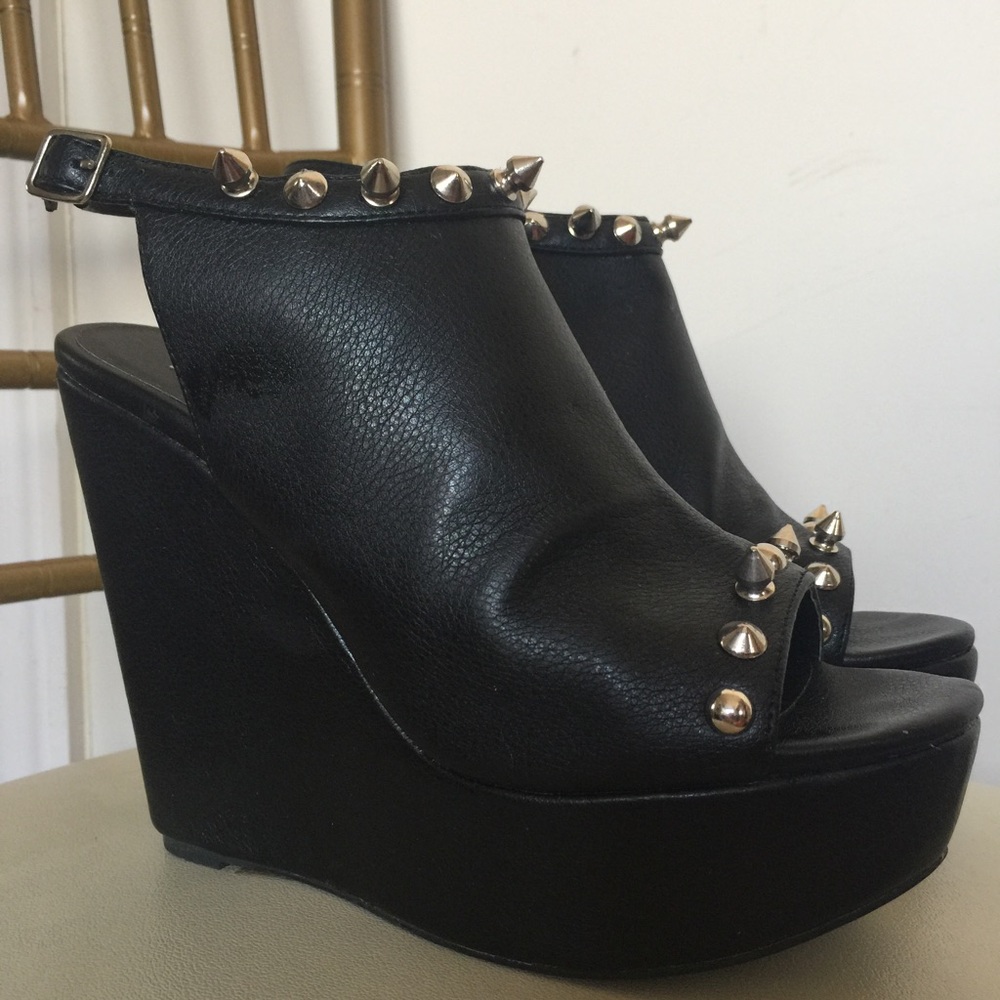 Slingback platform wedge high heels