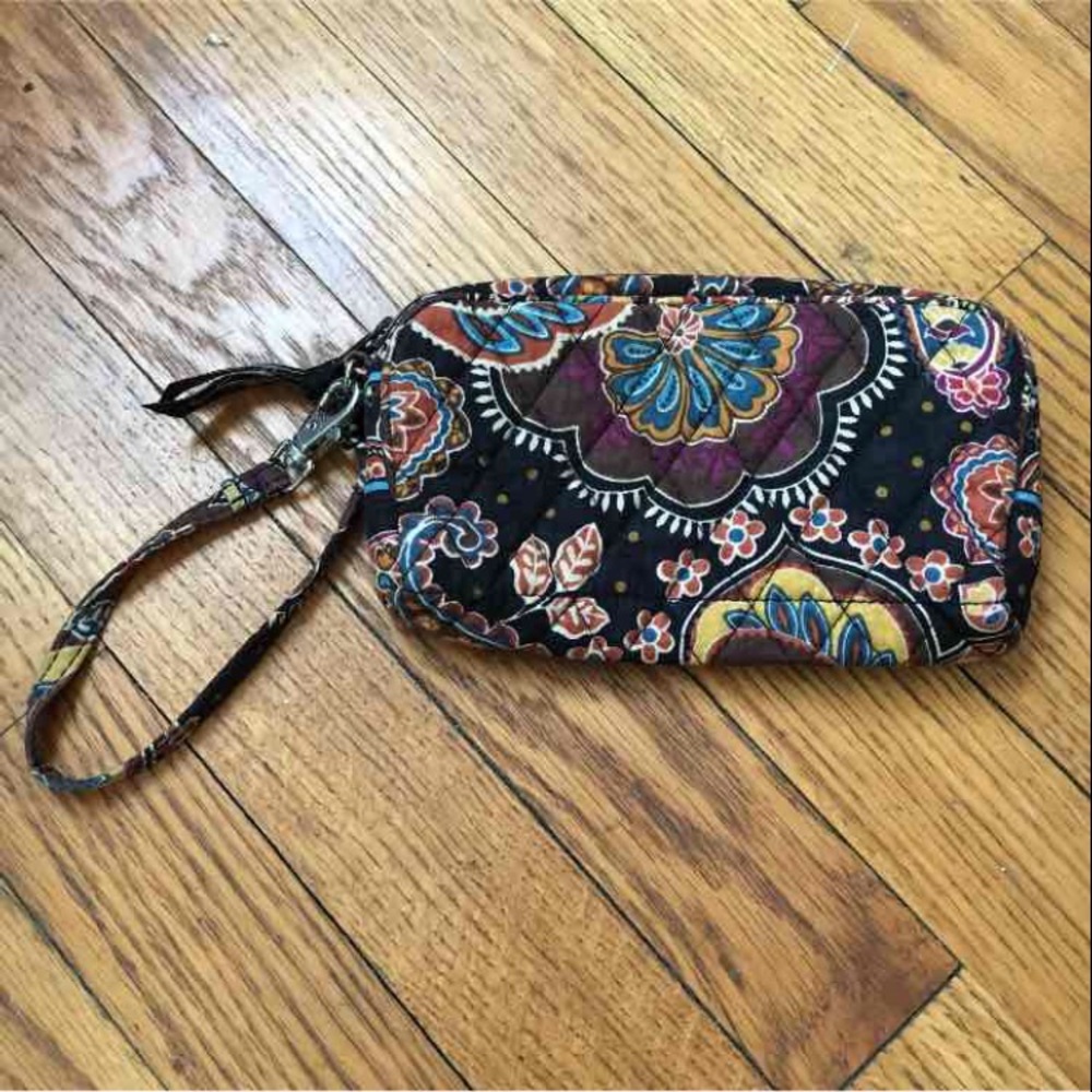 Vera Bradley brown paisley wristlet