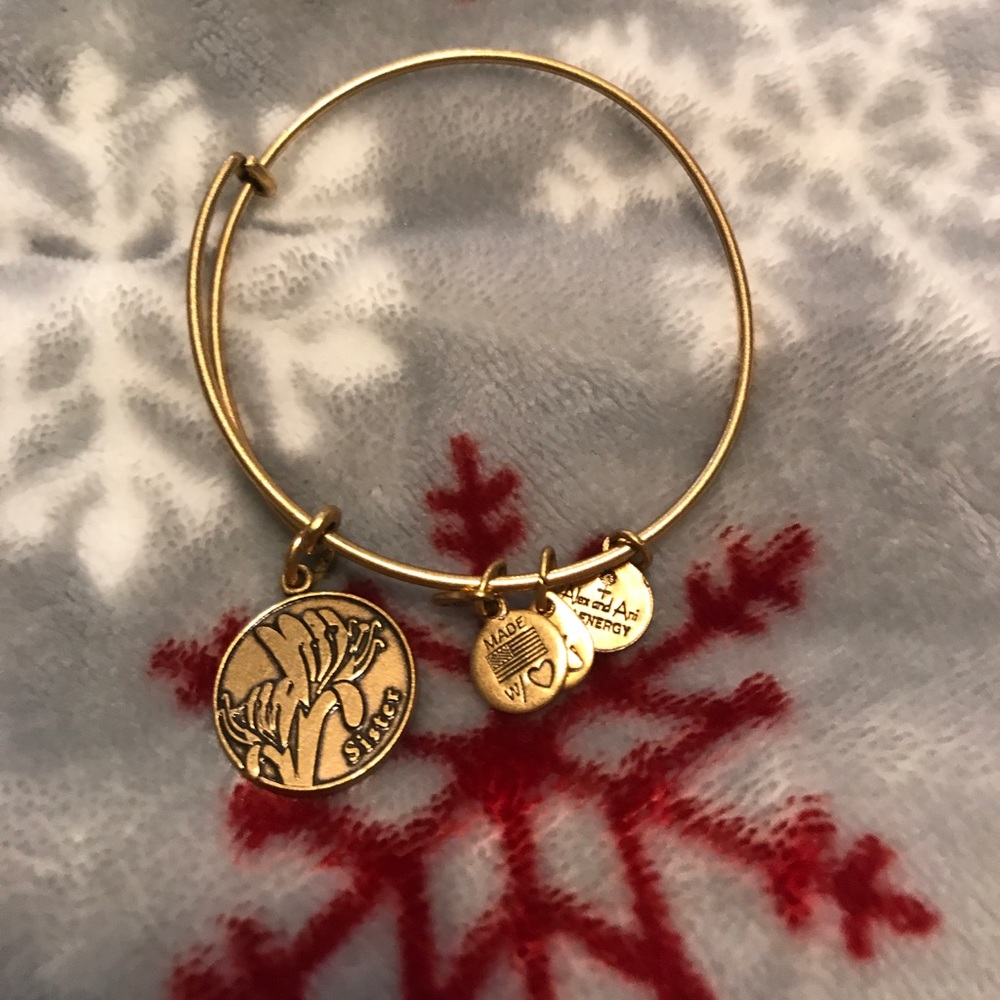 Gold Alex and Ani Sister Bracelet