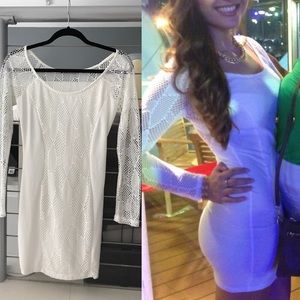 Bebe White Body Con Dress