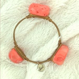 Coral stone Bracelet Bangle