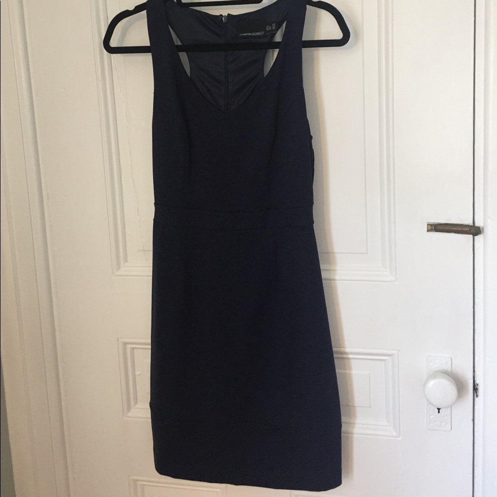 Back blue halter dress