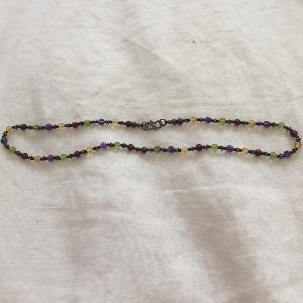 Colorful Glass Bead Choker or Double Bracelet 8"